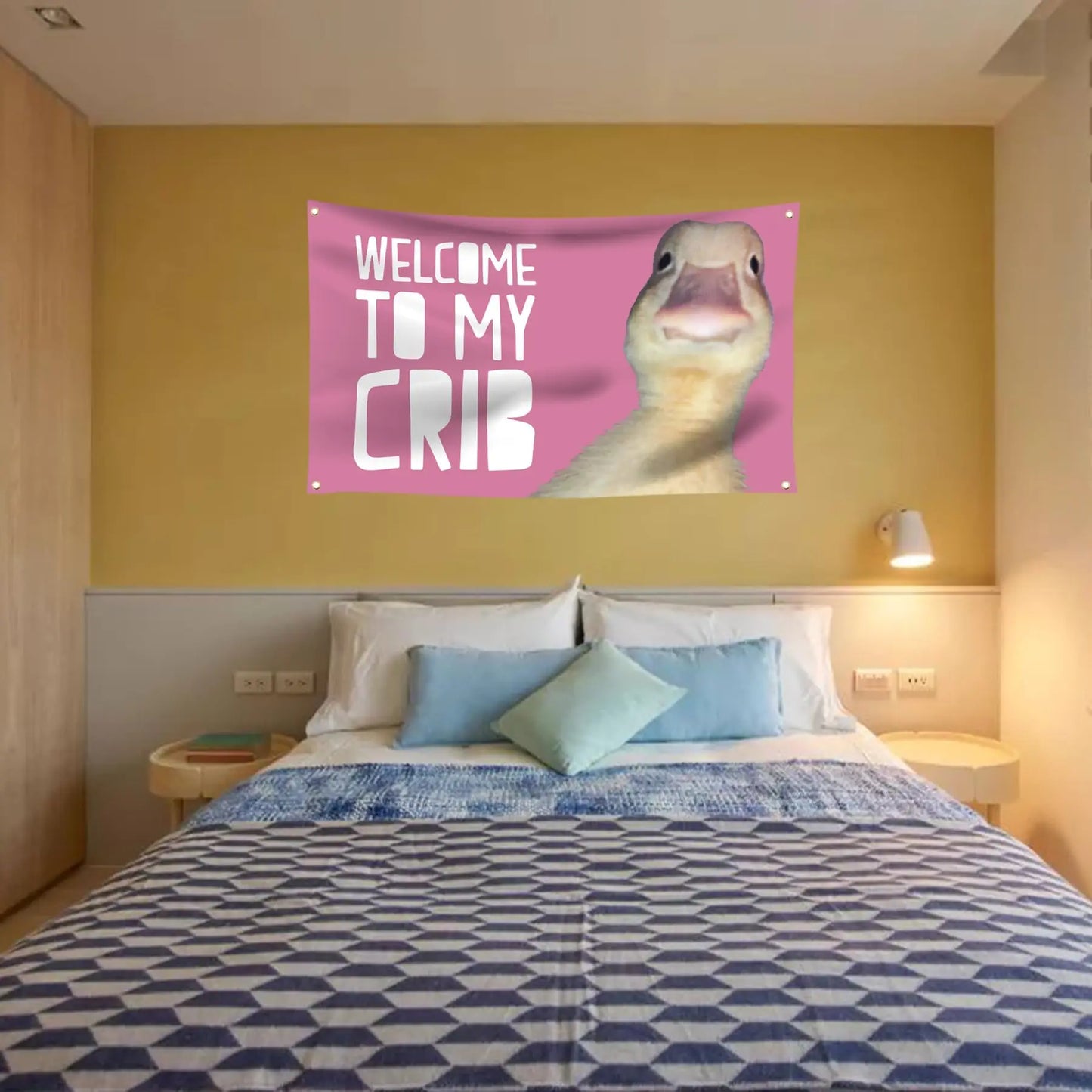 Welcome to My Crib Funny Flag 3X5 Ft for Bedrooms Living Rooms Bars College Dorms