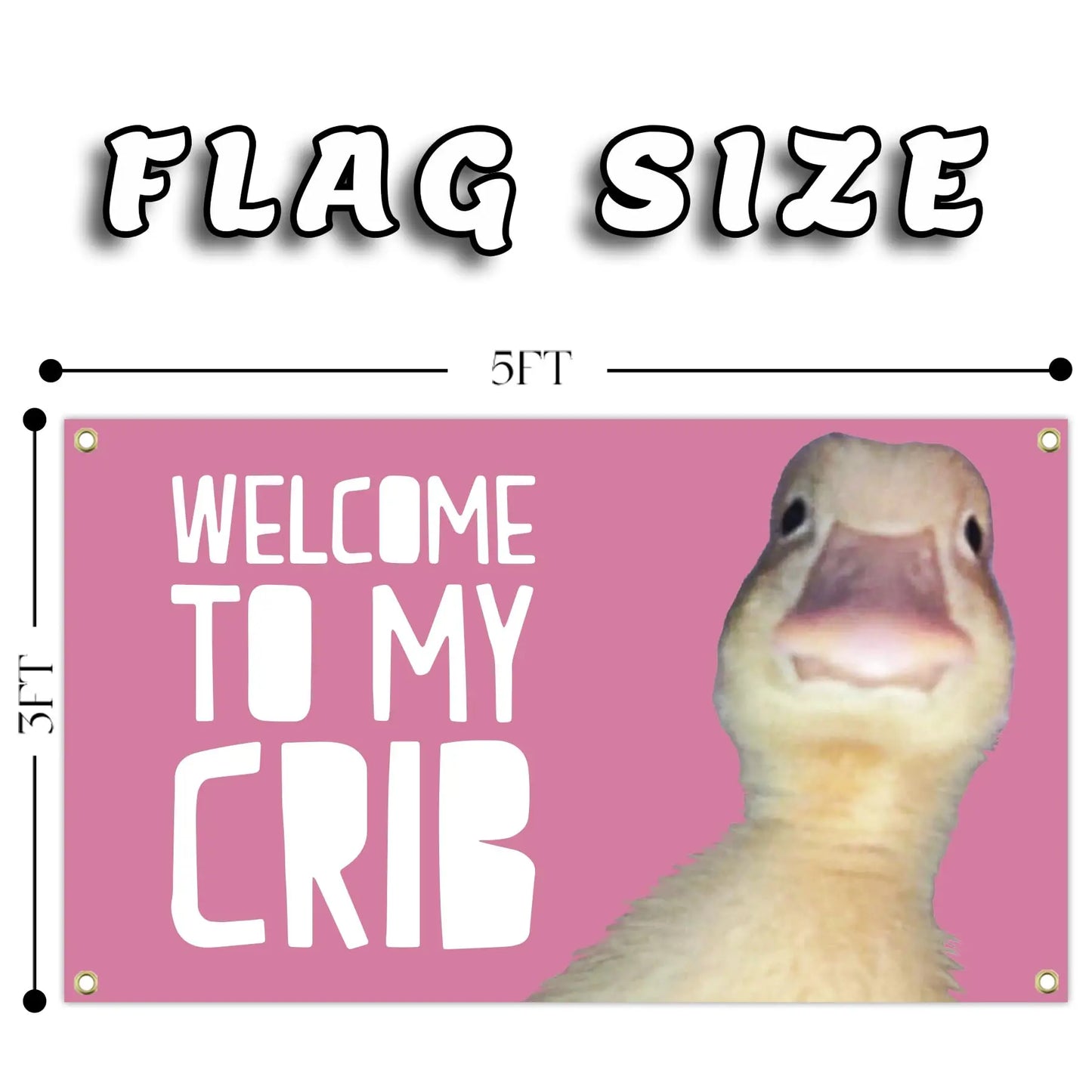 Welcome to My Crib Funny Flag 3X5 Ft for Bedrooms Living Rooms Bars College Dorms